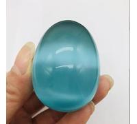 FGDIUCVN Pierre Œil De Chat Bleue en Forme D'œuf,Spécimen De Pierre Précieuse,Cristal Reiki,Pierres Naturelles Et Minéraux,Décoration De La Maison,Blue