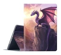 FGDRFGRW Coque pour Samsung Galaxy Tab A 10.1 2016 modèle SM-T580/T585/T587, support réglable, fonction veille/réveil automatique, protection intégrale - Dragons violets