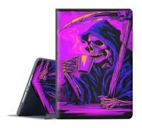 FGDRFGRW Coque pour Samsung Galaxy Tab E 9.6 modèle 2015 SM-T560/T561/T567, support réglable, fonction veille/réveil automatique, protection intégrale - Tasse à café tête de mort