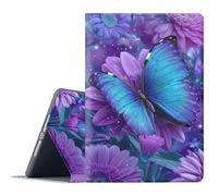 FGDRFGRW Coque pour Samsung Galaxy Tab S10 Ultra 2024/S9 Ultra 2023/S8 Ultra 2022 14,6", support réglable, fonction veille/réveil automatique, protection intégrale - Fleur papillon