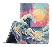 FGDRFGRW Coque pour Samsung Galaxy Tab S5e 10,5" modèle 2019 SM-T720/T725/T727, support réglable, fonction veille/réveil automatique, protection intégrale - vague