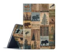 FGDRFGRW Étui pour iPad Air 11 (M3 2025/M2 2024), iPad Air 4/5e 10,9" (2020/2022), support réglable, fonction veille/réveil automatique, protection intégrale - Mountain Woods Moose