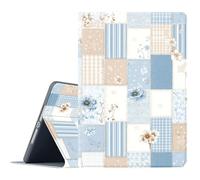 FGDRFGRW Étui pour Kindle Paperwhite 11{^>e<^} génération 2021 et édition Signature, support réglable, fonction veille/réveil automatique, protection intégrale - Motif floral patchwork bleu et blanc