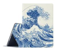 FGDRFGRW Étui pour tablette Amazon Kindle Fire 7" (9e/7e/5e, sortie 2019/2017/2015), support réglable, fonction veille/réveil automatique, protection intégrale - Art vague