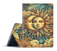 FGDRFGRW Étui pour toute nouvelle tablette Amazon Fire HD 10/10 Plus (13e/11e, sortie en 2023/2021), support réglable, fonction veille/réveil automatique, protection intégrale - Totem soleil lune