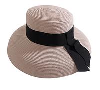 FGDTREE Chapeau de paille pliable orné d'un ruban texturé - Compagnon de voyage - Réduit les dommages causés par les UV - Pour enfants, a, S-XXL