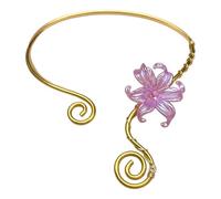 FGDTREE Collier délicat en fer avec fermoir hélicoïdal, accessoire tendance pour superposition ou à porter seul, pendentif floral coloré, One Size, Comme décrit, Comme décrit.