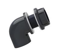 FGDTREE Connecteur de cloison d'aquarium en PVC pour carter 20 mm | Coude à 90 degrés avec rondelle d'étanchéité à corps fileté