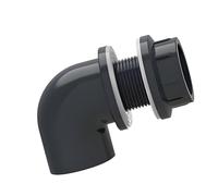 FGDTREE Connecteur de cloison d'aquarium en PVC pour carter 25 mm | Coude à 90 degrés avec rondelle d'étanchéité à corps fileté