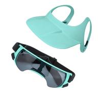 FGDTREE Ensemble lunettes et chapeau de soleil pour chien - Casque de cyclisme pour animaux de compagnie - Lunettes d'extérieur pour petits médias