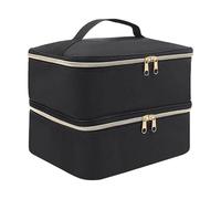 FGDTREE Grand compartiment de rangement pour vernis à ongles avec intérieur doublé pour bouteilles, outils de polissage, lampe de voyage, Noir , Size 10.2x7.87x7.28inch