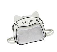 FGDTREE Itabag Sac à dos à bandoulière avec sangle réglable pour femme et adolescente Motif chats, blanc/noir