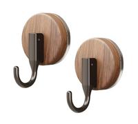 FGDTREE Lot de 2 fixations murales en chêne avec un plan traditionnel avec entrées pour sécuriser les garnitures lourdes et crochets de porte de vacances