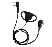 FGDTREE Oreillette à clipser sans 2 broches de type D avec oreillette intégrée, facile à transporter pour communication radio bidirectionnelle professionnelle, oreillette radio ABS solide avec