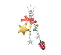 FGDTREE Porte-clés pour sacs à dos en résine et métal - Fraise cloches - Étoile - Champignon - Décoration de vacances - Cadeau créatif, C