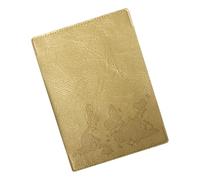 FGDTREE Porte-passeports en cuir avec carte du monde personnalisable - Accessoires de voyage pour souvenirs de voyage, doré, 19.5cm*13.5cm