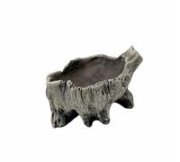 FGDTREE Pot de fleurs en bois flotté artificiel vintage - Pot de cactus créatif imitation sculpture en résine - Pots de fleurs à grande ouverture