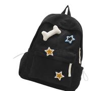 FGDTREE Sac à dos ergonomique en velours côtelé d'inspiration japonaise pour ordinateur portable pour un usage quotidien, Noir