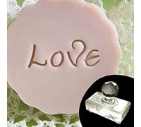 FGDTREE Tampon de savon en acrylique transparent fait à la main avec motif cœur rose fait à la main avec poignée