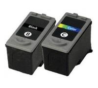 FGE Pack de 2 Cartouches d'encre compatibles pour Canon Pack PG37 / CL38 - Noir/Cyan/Magenta/Jaune