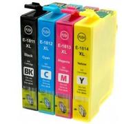 FGE Pack de 4 Cartouches d'encre compatibles pour EPSON T1806 / T1816 - Noir/Cyan/Magenta/Jaune