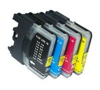 FGE Pack de Cartouches d'encre compatibles Brother LC980 LC1100 pour DCP-J140W 145C 165C 185C 195C 197C - Noir/Cyan/Magenta/Jaune