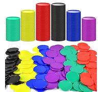 FGen 300PCS 6 Couleurs De Jetons De Poker en Plastique, Mini Poker Chip Console De Jeu, Petit Comptoir d'apprentissage, Bonus De Cartes De Jetons Vierges De Bingo pour Les Enfants 1,18 "(30mm)