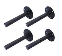 Fgen 4 pcs en fer forgé de 15,2 cm Round support mural étagère murale étagère murale à suspendre Partition Roulement étagère de support de couche de support (Noir)