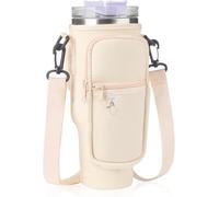 FGen Sac pour Bouteille,Sac Isotherme Bouteille,Porte-gobelet réglable,Bandoulière Réglable et Pince à Mousqueton pour Bouteille d'eau,pour Pique Nique Randonnée Camping Voyage