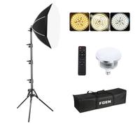 FGen Softbox Kit de studio photographique octogonal Soft Box 85W 2700-6400K Support lumineux réglable de 150 cm pour YouTube, Tiktok, streaming de jeux (1