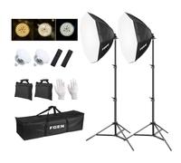 FGen Softbox, Octogonal Softbox avec 120W Réglable Lampe Photo LED 3000-6500K, 2m Support Plus Puissant, pour la Photographie de Studio, Youtube, TikTok Enregistrement Vidéo