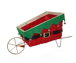 FGF IMPORT EXPORT L.Rattan Vert/Rouge Chariot 33x16x17
