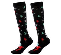 FGFD&OU Chaussettes de Contention pour Femmes et Homme Bas de Contention de Noël Rigolotes Chaussettes de Compression Drôles Fantaisie, Chaussettes à thème de Noël, Cadeaux de Noël