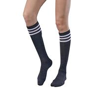 FGFD&OU Chaussettes Hautes Montantes Femme Chauffantes Chaussettes de Genoux Longues para Sport Cosplay, Chaussettes de Noël pour Filles et Femmes (Mi-mollets-Gris foncé)