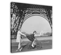 FGFGH Poster de Robert Doisneau sur toile, décoration murale, peintures pour salon, chambre à coucher, avec cadre, 40 x 40 cm