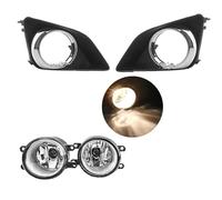 FGGHDR Phare Assemblage Ensemble De Phares Antibrouillard Chromés Avec Grille Et Enjoliveur Feux De Croisement À LED Pour Toyota Pour Corolla 2007-2010 Phares Avant(Halogen and Chrome)