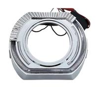 FGGHDR Phare Assemblage Phares De Voiture Compatibles Avec Guide De Lumière LED Version Sport 25/3 Pouces Double Optique Intégrée Modification Des Yeux D'ange Phares Avant(Blanc,Silver Cover 3-inch)