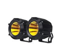 FGGHDR Phare De Moto Feux Route Ronds LED Moto 3 Pouces 50 W Projecteurs Antibrouillard Pour Camion Pour UTV Tout-terrain(Jaune)