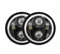 FGGHDR Phare De Moto Phare LED DRL 5.75 Pouces Remplacement Anneau Halo Blanc 5-3/4 Pouces Pour Indian Pour Scout 2015-2017(2Piece)