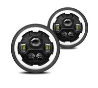 FGGHDR Phare De Moto Phare LED Rond 7 Pouces Avec Route Feux Croisement Clignotants Ambrés Pour Voitures Motos Étanche(2piece)