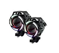 FGGHDR Phare De Moto Phares Antibrouillard Moto Super Lumineux Brillants Projecteurs Supplémentaires U7 LED Phare Antibrouillard Conduite Avec Interrupteur 12 V(2piece RGB)