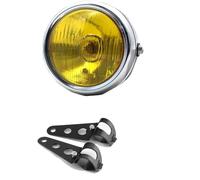 FGGHDR Phare De Moto Phares Moto Rétro 5.75 Pouces Feux Croisement Universels Modifiés 12 V Coque Circulaires(1Piece-C Bracket)