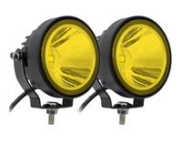FGGHDR Phares Avant 2 Projecteurs Travail LED Tout-terrain 4 Pouces Feux Antibrouillard Ronds Pour Voiture VTT Motocross Camionnette Bateau(4 inch Spot-Yellow)