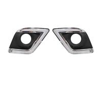 FGHDSSA Feux brouillard voiture Pour Toyota Hilux Revo 2015 2016 2017 2018 LED Feux Brouillard DRL Feu Brouillard Garniture Chromée Avec Faisceau Câbles Couvercle(Only DRL)