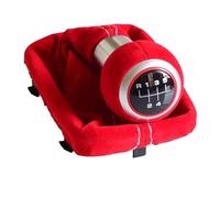 FGHDSSA Pommeau levier vitesses manuel Pommeau Levier Complet Noir Rouge 5/6 Vitesses Soufflet Cuir Suédé Pour A3 S3 2001-2003(5 Speed-Red)