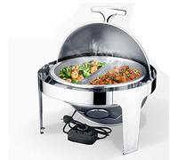 FGHFD Chauffe Plat, Chafing Dish Chauffe-Plat Electrique, 6L Buffets Chauffants en Acier Inoxydable pour Garder Les Aliments Frais et Délicieux, 400w