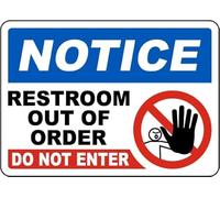 FGHFDHG Plaque en métal d'avertissement en étain avec inscription « Restroom Out of Order Do Not Ente » - Décoration murale pour maison, café, bar, 20,3 x 30,5 cm