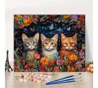 fghgbf Peinture Numero Adulte,Cat House DIY Kits de Peinture au Numéro,Acrylique Peinture par Numéros avec Pinceaux Peinture Paint by Numbers pour Décoration Maison et Cadeau avec cadre,40x50cm