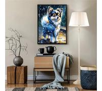 fghgbf Peinture Numero Adulte,Dog Rain DIY Kits de Peinture au Numéro,Acrylique Peinture par Numéros avec Pinceaux Peinture Paint by Numbers pour Décoration Maison et Cadeau Sans Cadre,45x60cm
