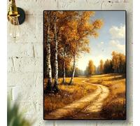 fghgbf Peinture Numero Adulte Kits,Autumn Wheat Field Peinture par Numero,DIY Acrylique Kit de Peinture à l'huile sur Toile,avec Pinceaux Peinture par Numéro pour Décor Murale Sans Cadre,50x65cm
